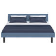 BETT 200/200 cm,  in Blau  - Blau/Schwarz, Design, Metall (200/200cm) - Xora