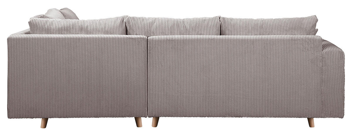 ECKSOFA Ariella Grau Cord  - Naturfarben/Grau, Design, Holz/Textil (231/161cm) - Livetastic