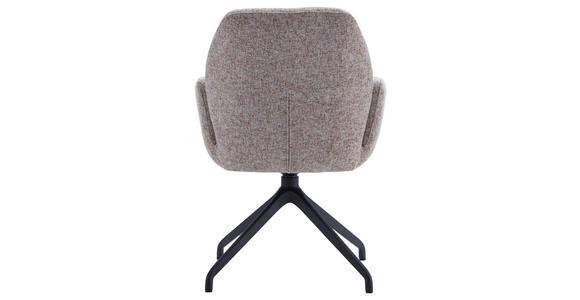 ARMLEHNSTUHL  Sitzfläche 360° drehbar, automatische Rückholfunktion Leinenoptik  - Beige/Schwarz, Design, Textil/Metall (62/89/63cm) - Dieter Knoll