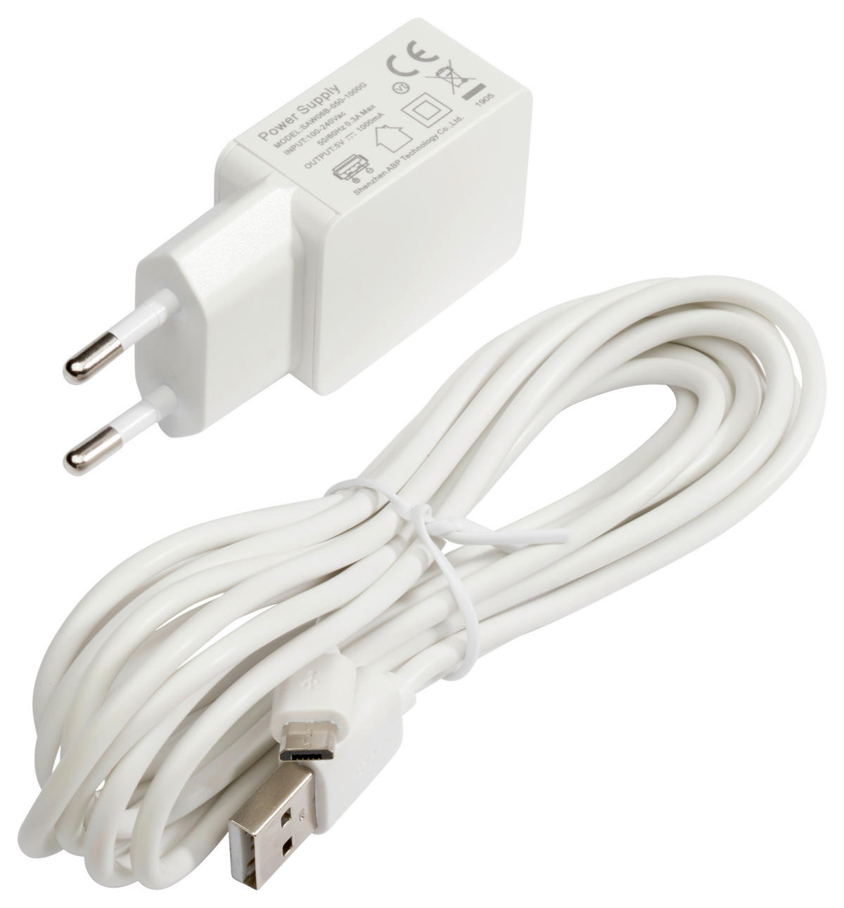 USB-LADEKABEL - Weiß, Basics (16/6/2cm) - Homeware