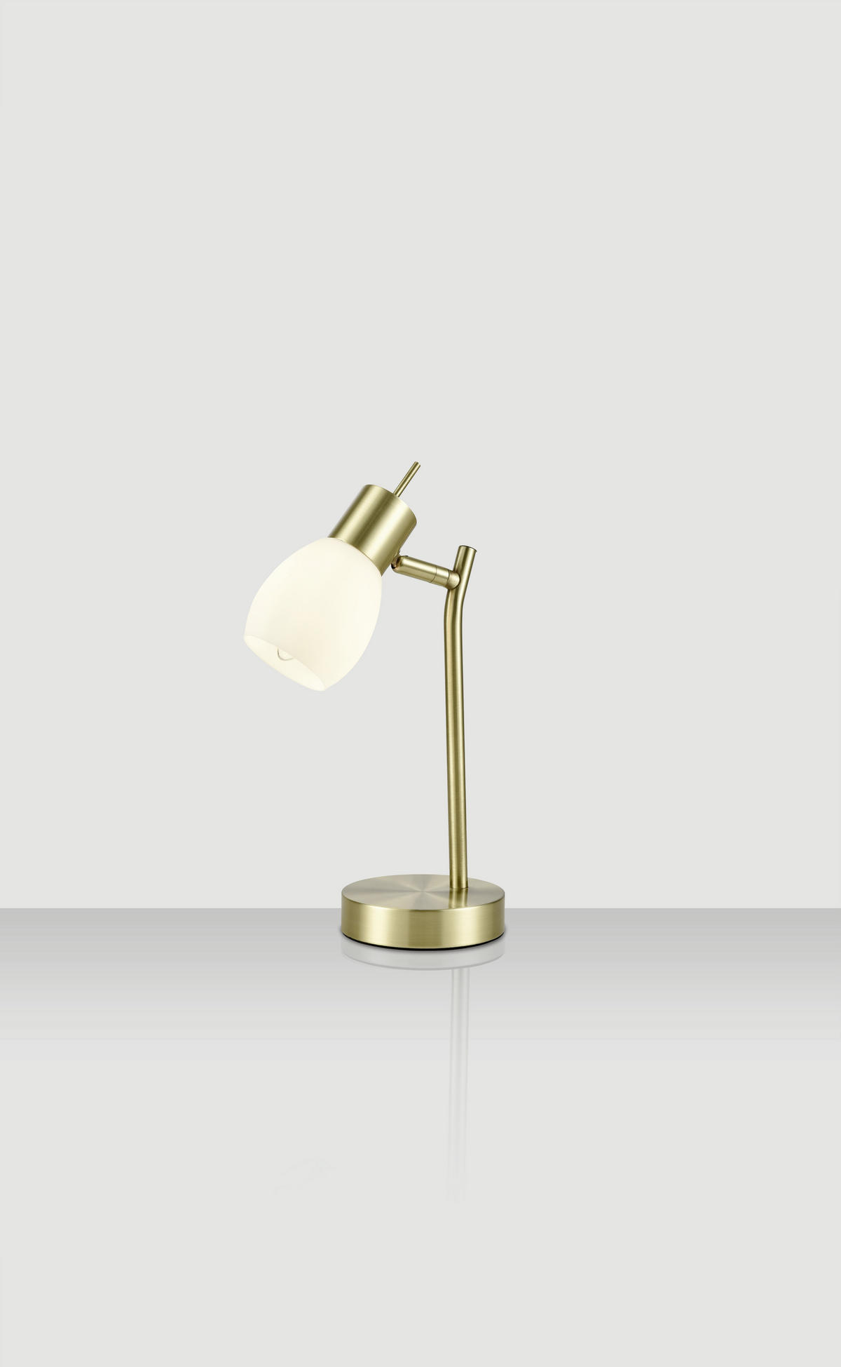 STOLNÍ LAMPA, E14, 34,5 cm - bílá/barvy mosazi, Konvenční, kov/sklo (34,5cm) - Novel