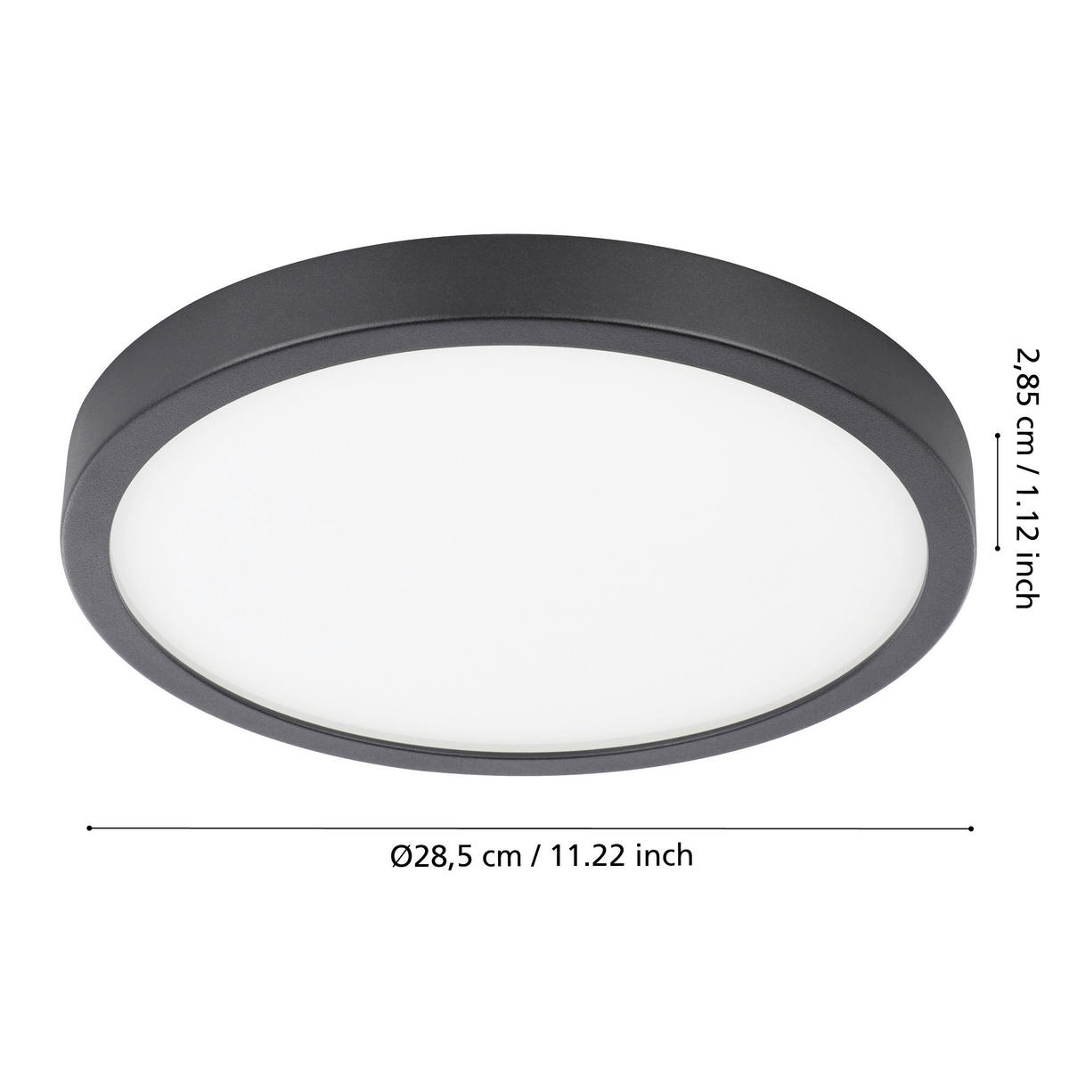 Plafonieră Cu Led   28,5 cm   - alb, Basics, metal (28,5cm)
