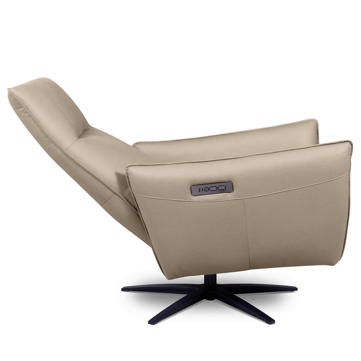 RELAXSESSEL Textil Taupe  - Taupe/Schwarz, Design, Textil/Metall (77/107/88cm) - Livetastic