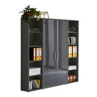 AKTENSCHRANK 172,6/185,6/33 cm  - Anthrazit/Anthrazit Hochglanz, MODERN, Holzwerkstoff (172,6/185,6/33cm) - MID.YOU
