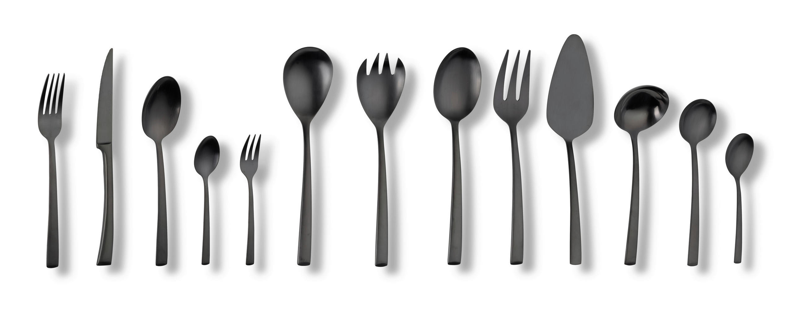 BESTECKSET Avelino 68-teilig Edelstahl  - Schwarz, Basics, Metall - Echtwerk