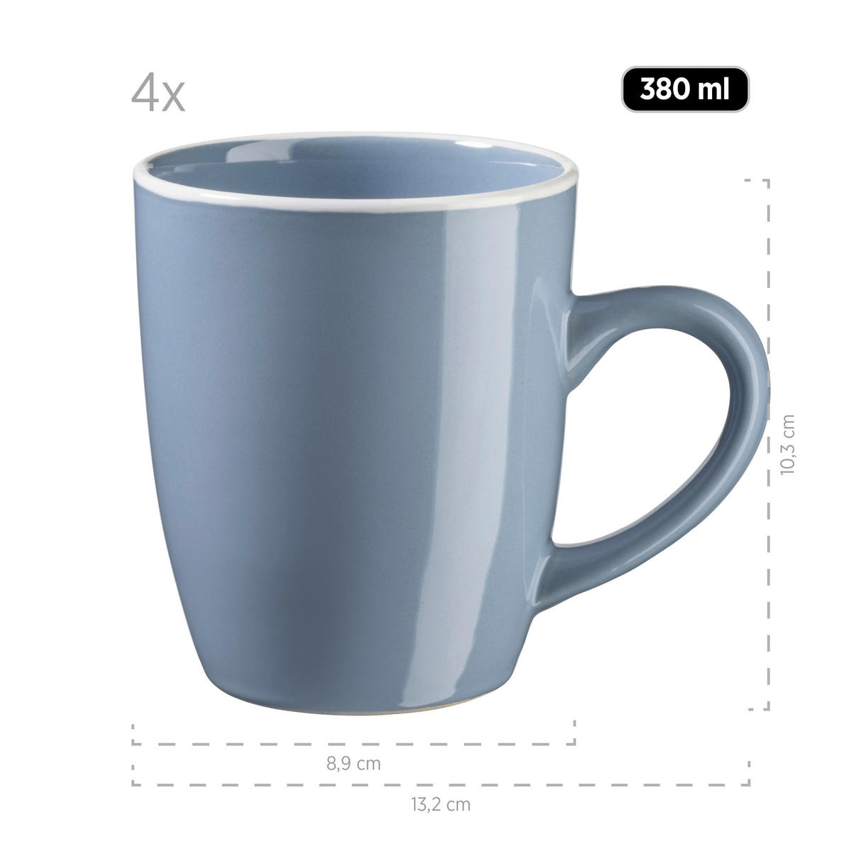 KOMBISERVICE Elissa 24-teilig  - Blau, Basics, Keramik (46,5/33/32cm) - Mäser