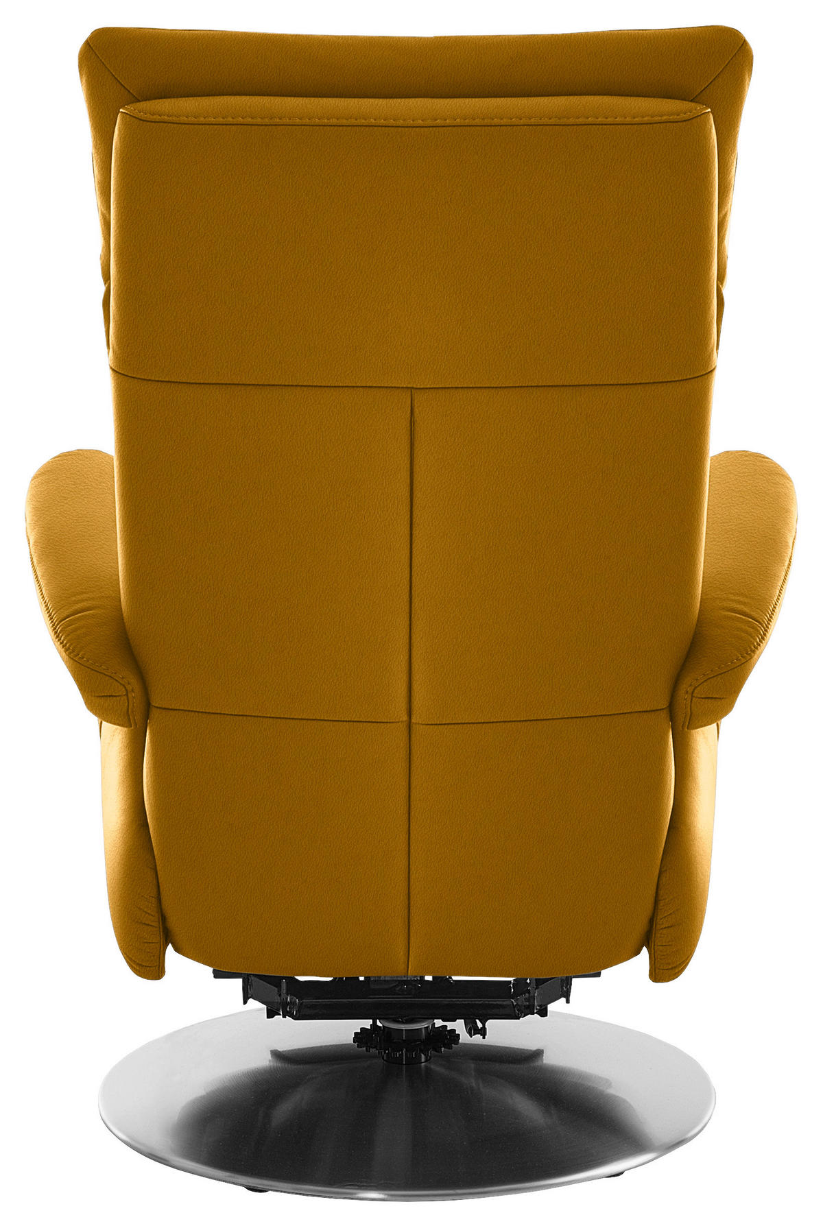 RELAXSESSEL in Leder Currygelb  - Currygelb/Edelstahlfarben, Design, Leder/Metall (78/112/85cm) - Cantus