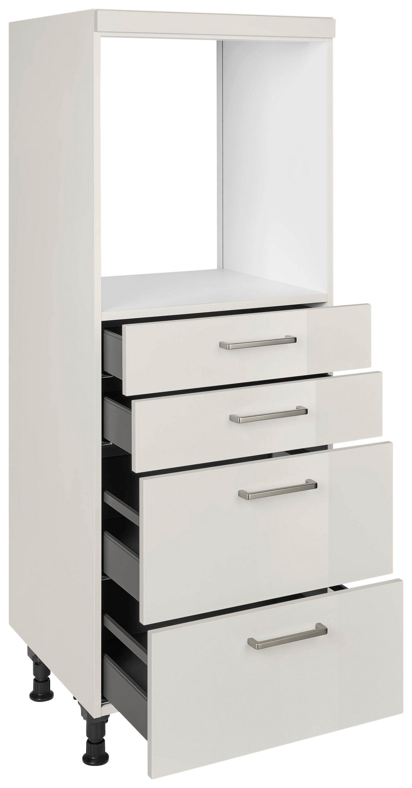 GERÄTEUMBAUSCHRANK 60/168/58 cm  in Hellgrau  - Edelstahlfarben/Hellgrau, MODERN, Holzwerkstoff/Metall (60/168/58cm) - Nobilia