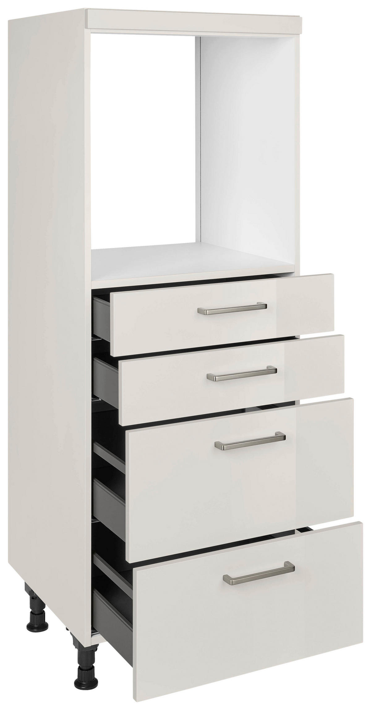 GERÄTEUMBAUSCHRANK 60/168/58 cm  in Hellgrau  - Edelstahlfarben/Hellgrau, MODERN, Holzwerkstoff/Metall (60/168/58cm) - Nobilia