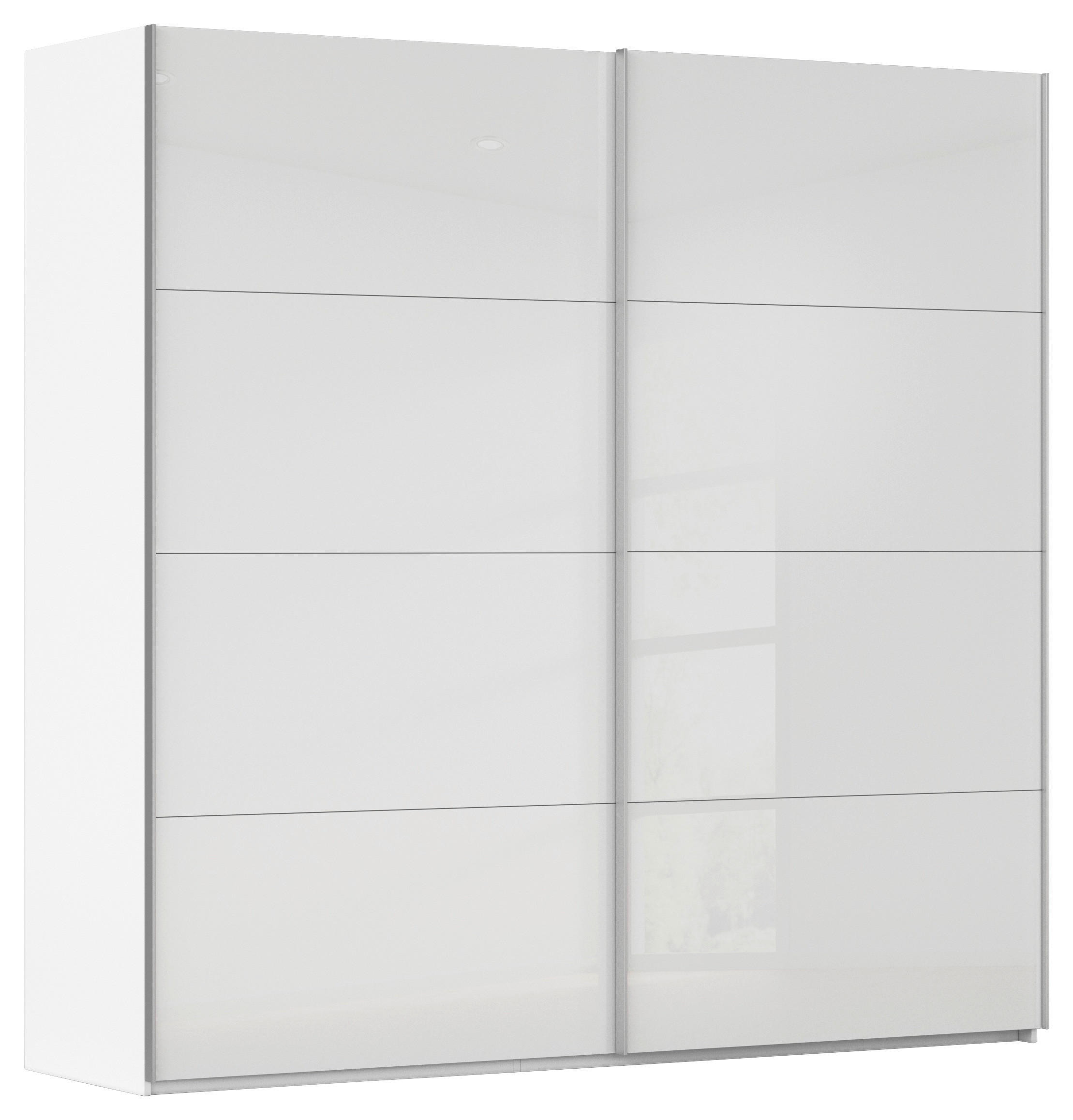 SCHWEBETÜRENSCHRANK 226/223/68 cm 2 Tür(en)-türig Weiß  - Alufarben/Weiß, Design, Glas/Holzwerkstoff (226/223/68cm) - Xora