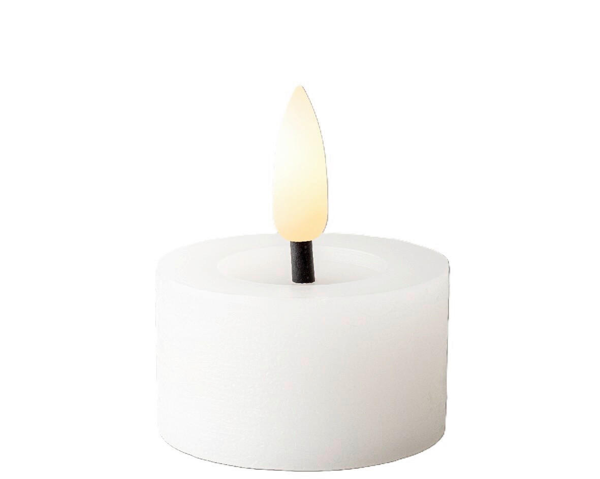 TEELICHT MIT LED  - Weiß, Basics, Kunststoff/Paraffin (4,4/5,2cm) - Ambia Home
