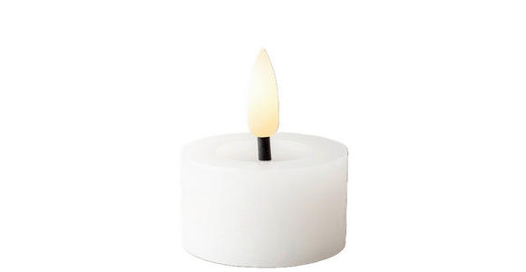 TEELICHT MIT LED - Weiß, Basics, Kunststoff/Paraffin (4,4/5,2cm) - Ambia Home