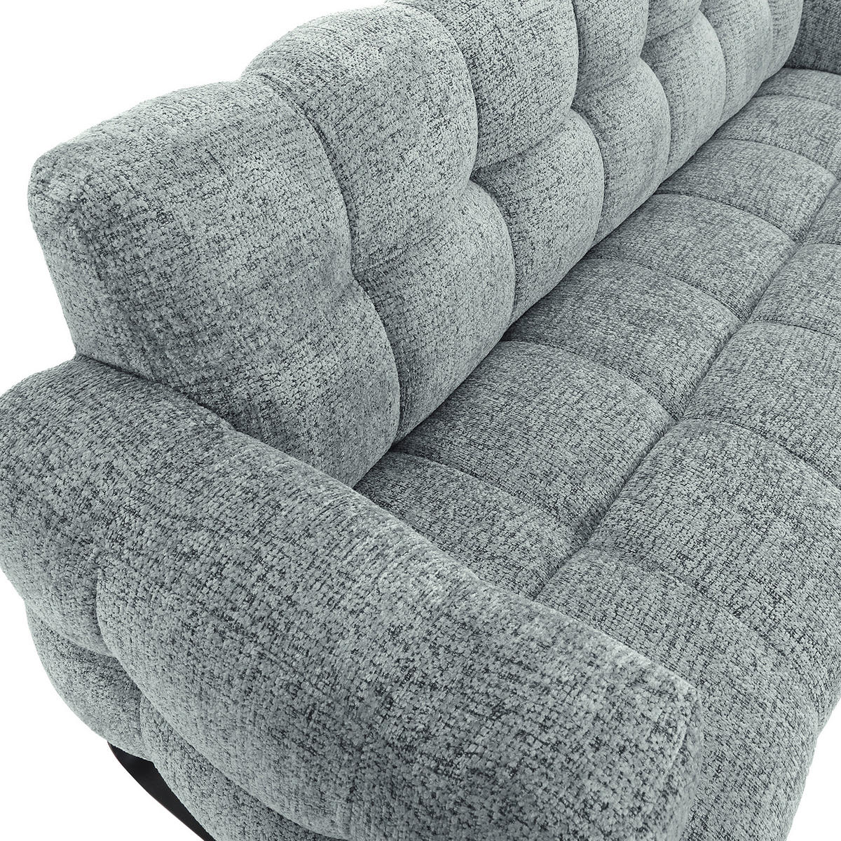 SITZBANK in Textil Mintgrün  - Schwarz/Mintgrün, Design, Textil/Metall (200/91/78cm) - Novel