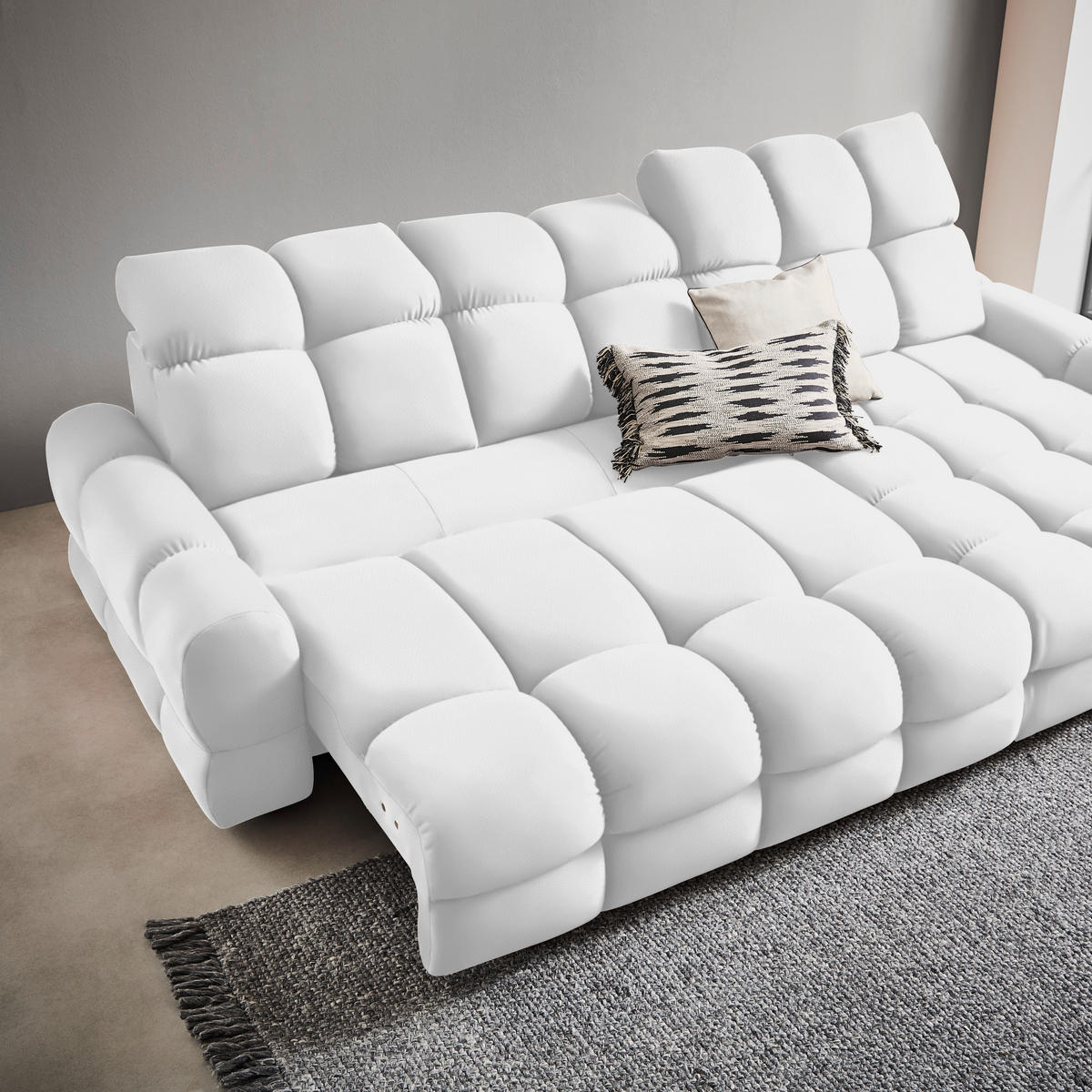 HÖRNSOFFA i velour vit  - vit/svart, Design, textil/plast (283/178cm) - Welnova