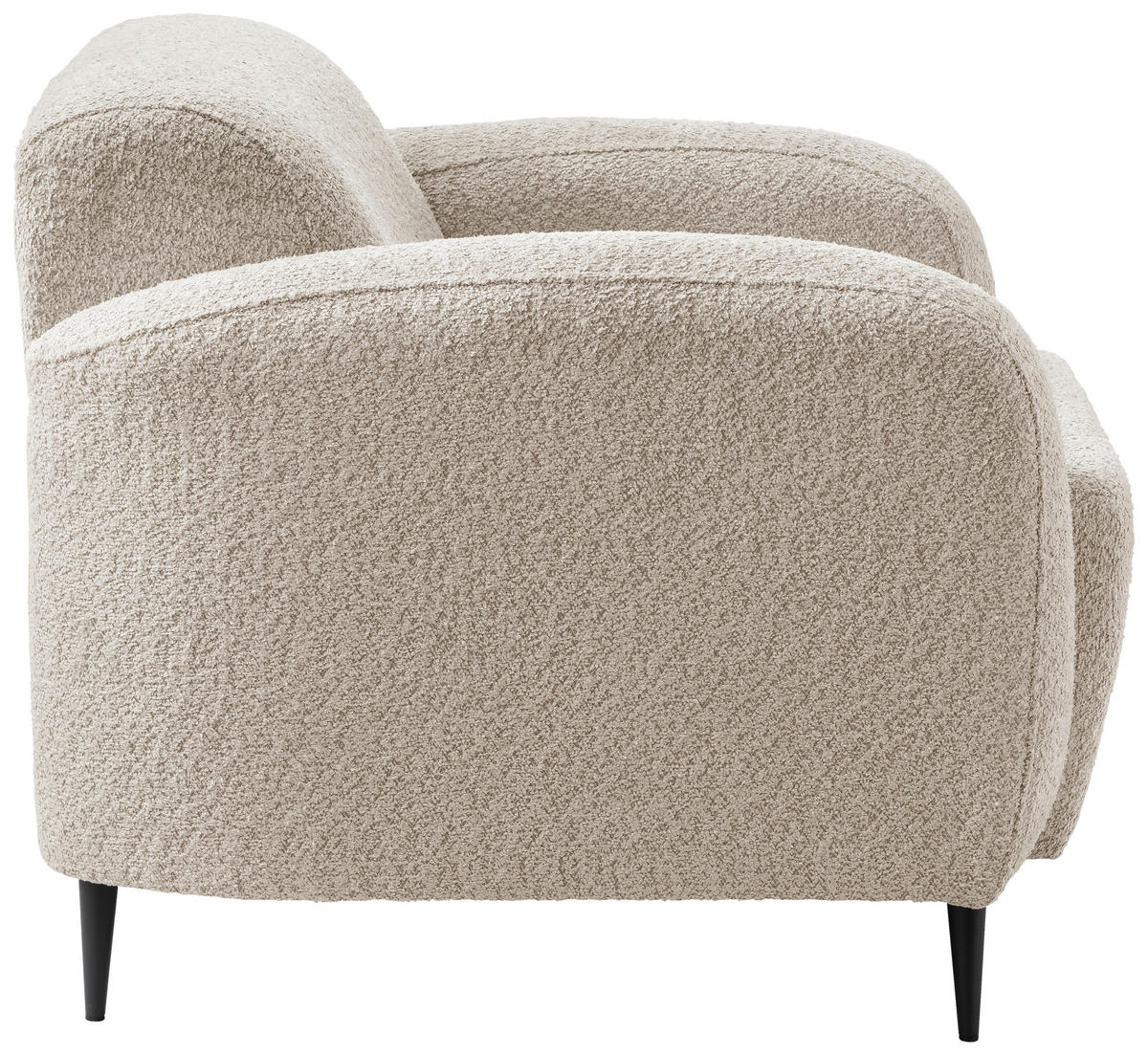 SESSEL in Bouclé Beige  - Beige/Schwarz, Modern, Textil/Metall (85/76/90cm) - Livetastic