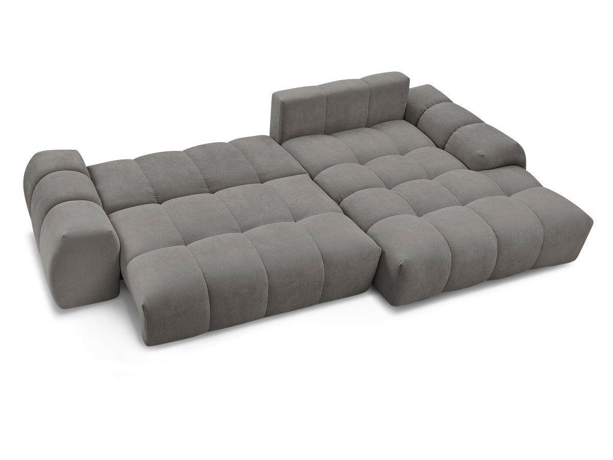 ECKSCHLAFSOFA EVEREST  mit Rücken echt, Armteil links, Armteil rechts Struktur Dunkelgrau  - Dunkelgrau/Schwarz, MODERN, Kunststoff/Textil (318/180cm) - Livetastic