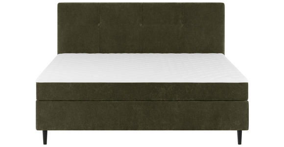 BOXBETT 180/200 cm in Khaki - Khaki/Schwarz, KONVENTIONELL, Holz/Textil (180/200cm) - Carryhome