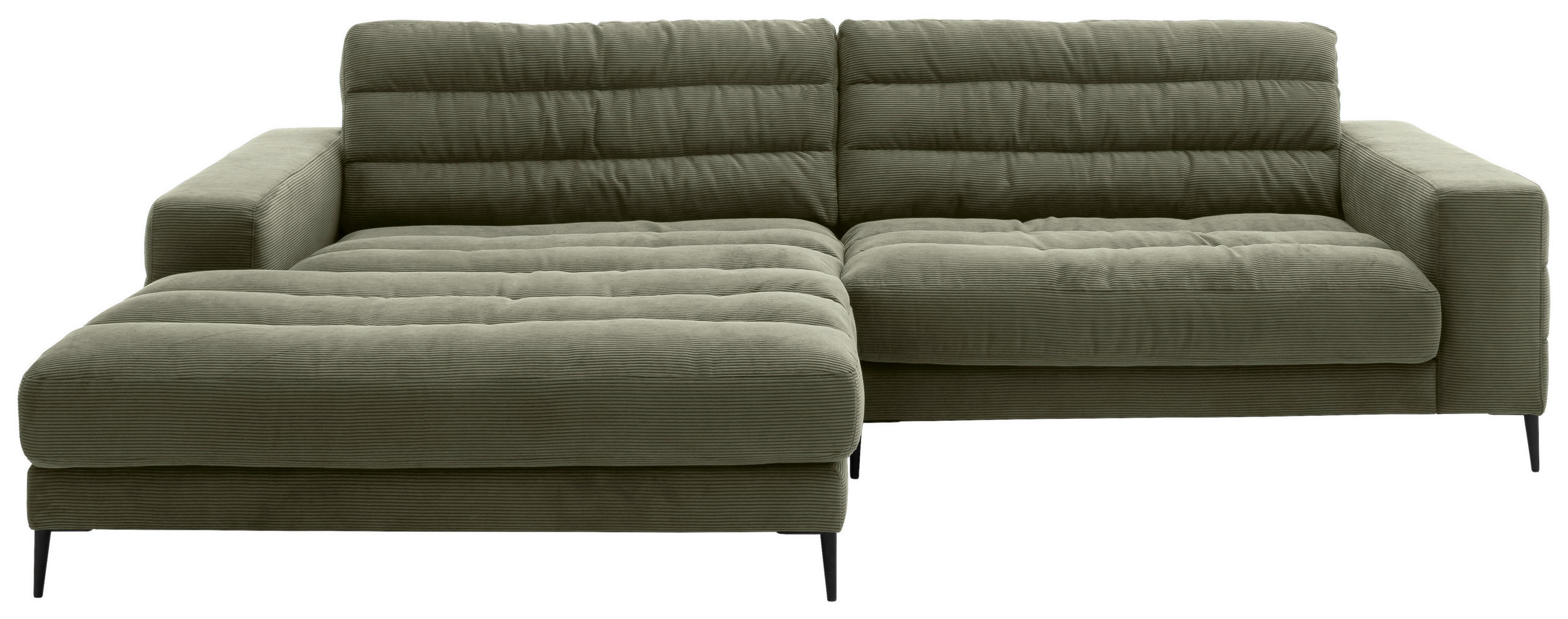 ROHOVÁ SEDAČKA, textil, kompozitní dřevo, olivově zelená - černá/olivově zelená, Design, kov/kompozitní dřevo (207/293cm) - Dieter Knoll