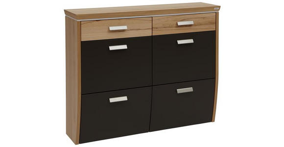 SCHUHSCHRANK 123/96/32 cm - Dunkelbraun/Silberfarben, Design, Holz/Holzwerkstoff (123/96/32cm) - Dieter Knoll