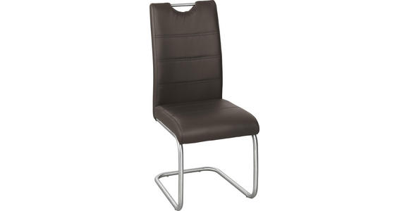 SCHWINGSTUHL in Metall, Textil Braun, Edelstahlfarben - Edelstahlfarben/Braun, Design, Textil/Metall (43/98/58cm) - Xora