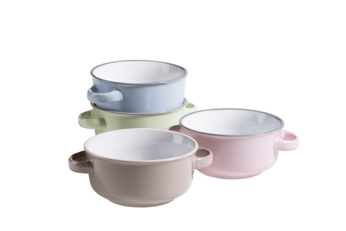 SUPPENTASSE Maila 23 cm   - Hellrosa/Hellgrau, Basics, Keramik (23cm) - Mäser