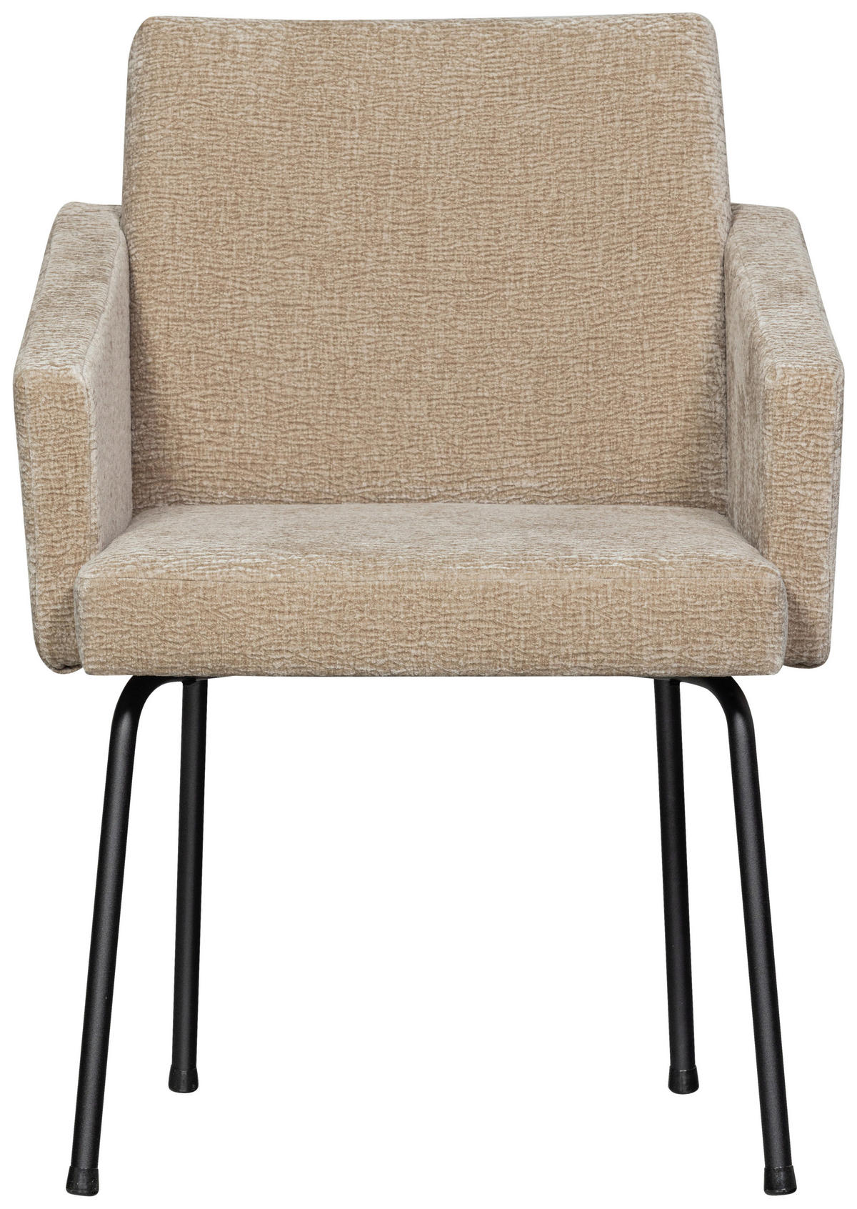 ARMLEHNSTUHL-SET 2 Stück  in Eisen Chenille  - Sandfarben/Schwarz, MODERN, Textil/Metall (61/82/65cm) - Livetastic