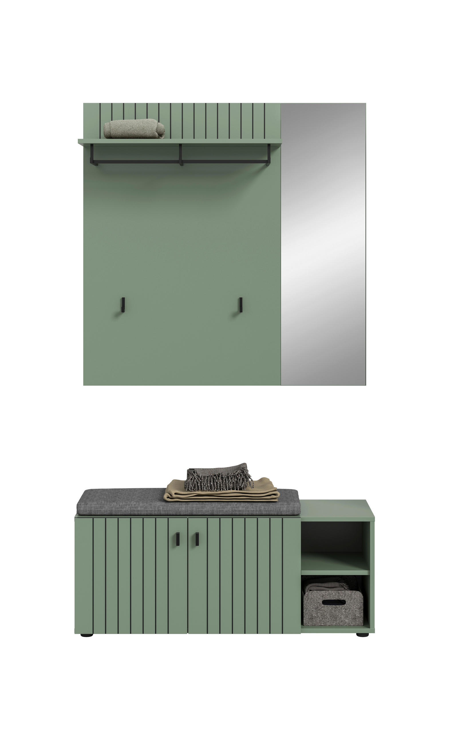 Garderobe Station Graugrün B: 106cm