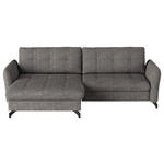ECKSOFA in Flachgewebe, Leinenoptik Taupe  170/242 cm  - Taupe/Schwarz, Design, Textil/Metall (170/242cm) - Xora