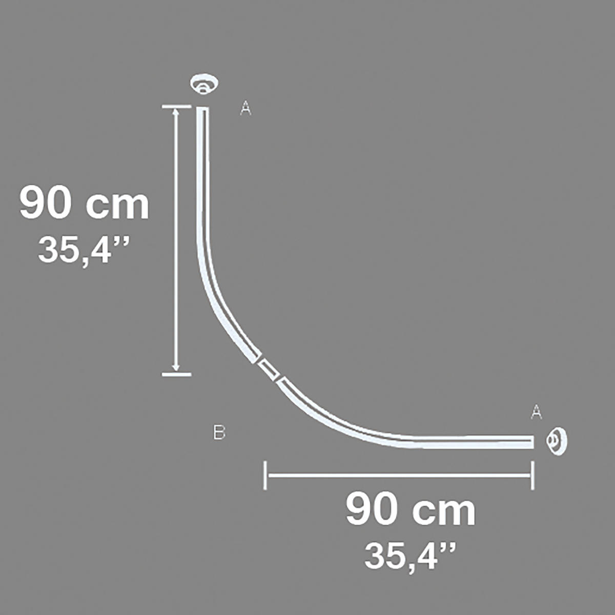 DUSCHVORHANGSTANGE 180 cm  - Weiß, Basics, Metall (180cm) - MSV