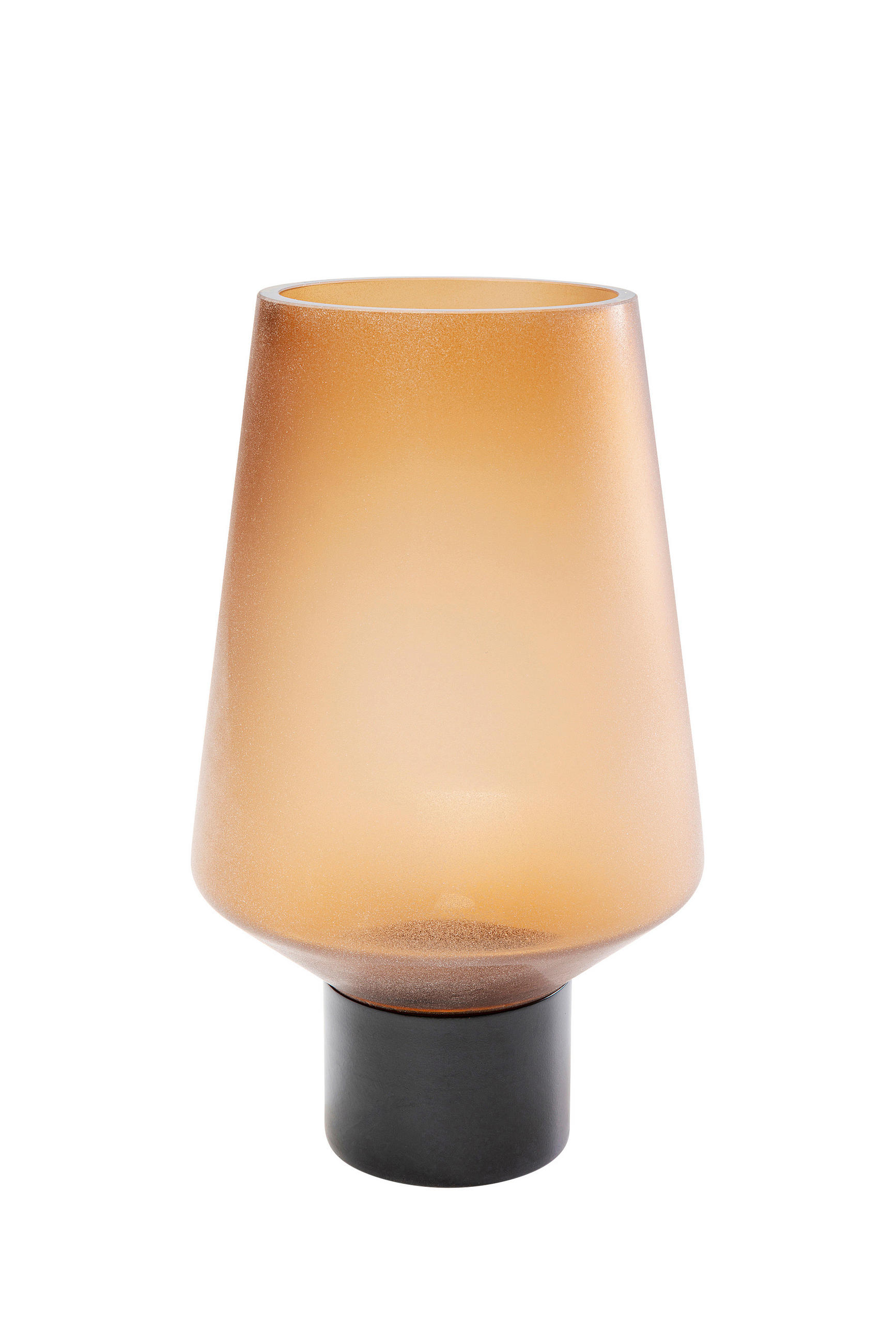VASE 26 cm  - Anthrazit/Orange, Glas/Metall (16/26/16cm) - Kare-Design
