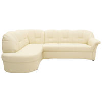 ECKSOFA Beige Lederlook  - Beige/Schwarz, KONVENTIONELL, Kunststoff/Textil (180/243cm) - MID.YOU