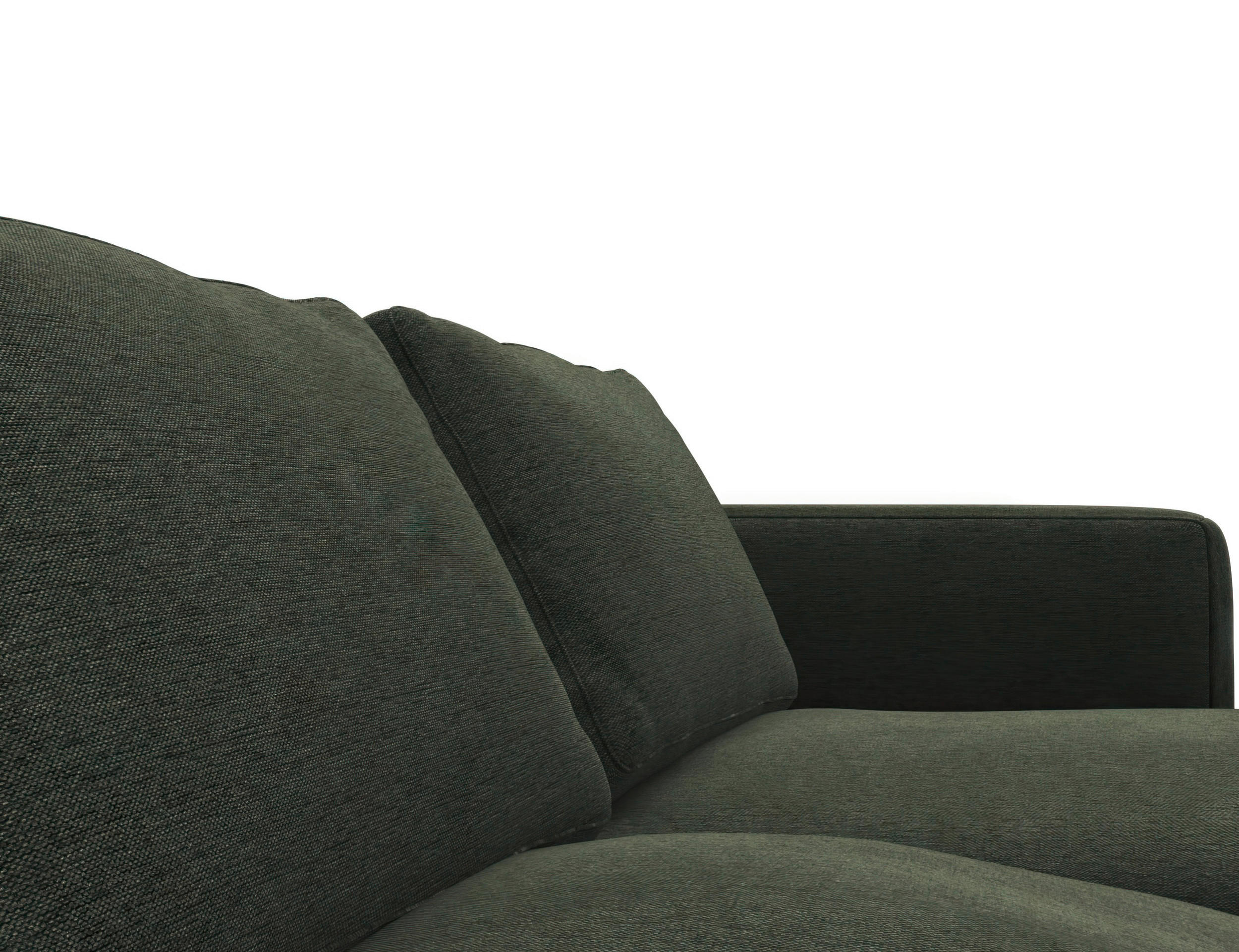 WOHNLANDSCHAFT Waldgrün Webstoff, Flachgewebe - Waldgrün/Schwarz, Design, Textil/Metall (206/376/148cm) - Livetastic