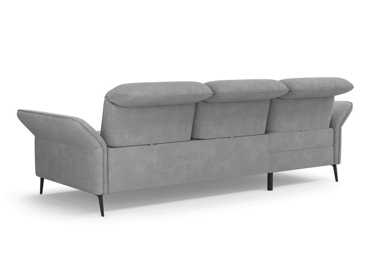 ECKSOFA in Flachgewebe Grau  - Schwarz/Grau, Konventionell, Textil/Metall (198/264cm) - Sit & More