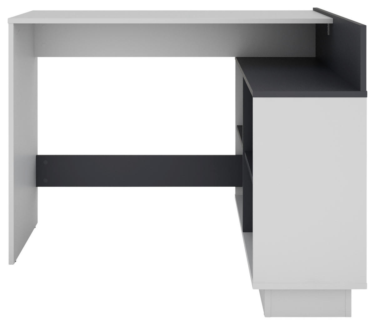 ECKSCHREIBTISCH 112/80/77,5 cm  in Graphitfarben, Weiß  - Graphitfarben/Weiß, MODERN, Holzwerkstoff (112/80/77,5cm) - MID.YOU