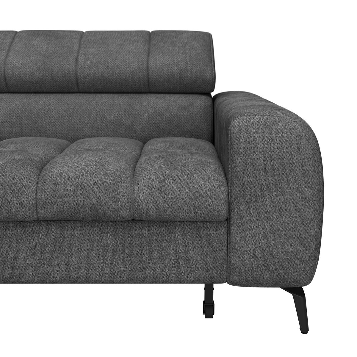 ECKSOFA in Anthrazit  - Anthrazit/Schwarz, Trend, Kunststoff/Textil (203/261cm) - Livetastic