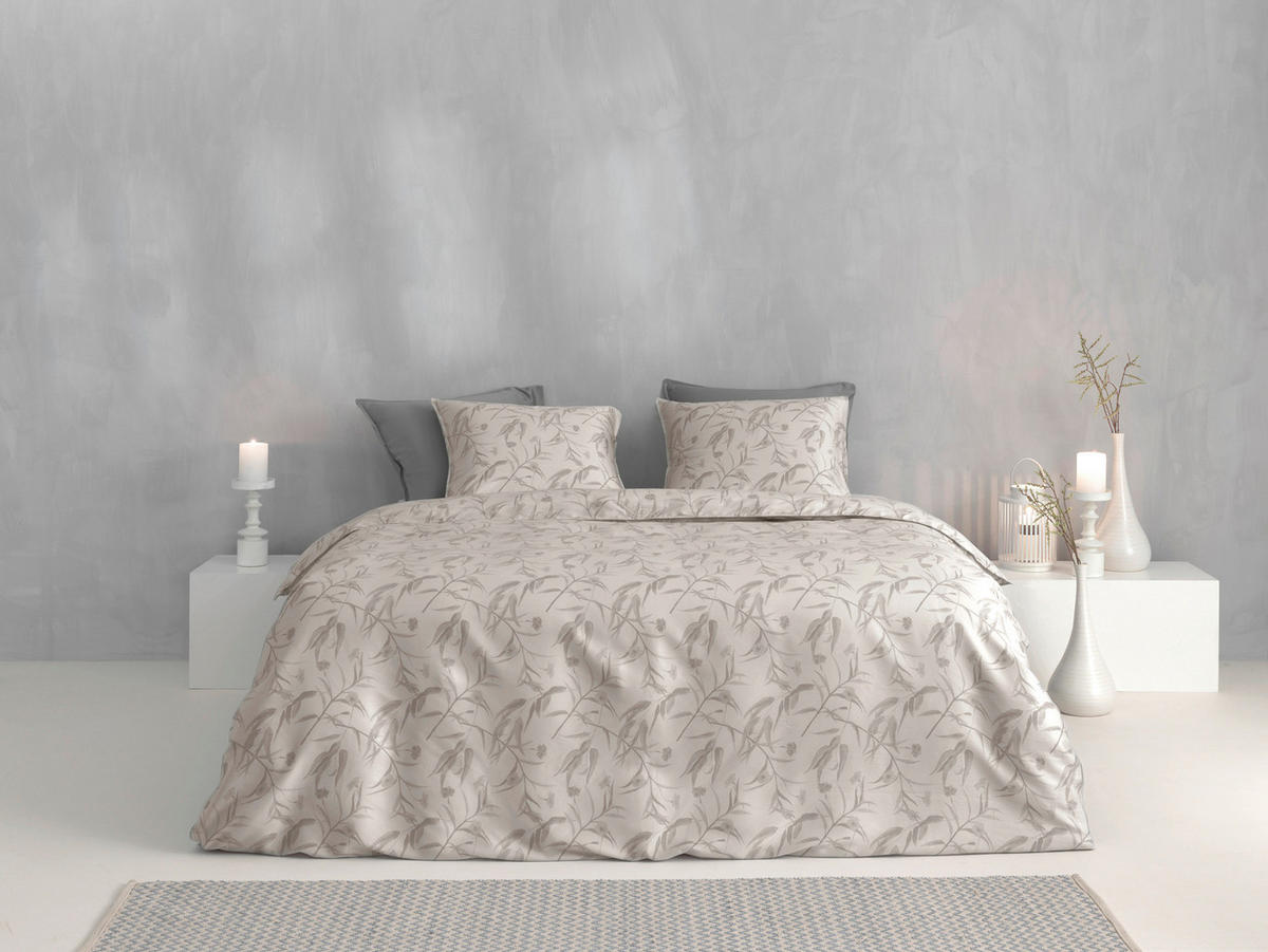 BETTWÄSCHE 2-teilig Fiori-di-Satinado Makosatin 135/200 cm  - Elfenbein, Basics, Textil (135/200cm)