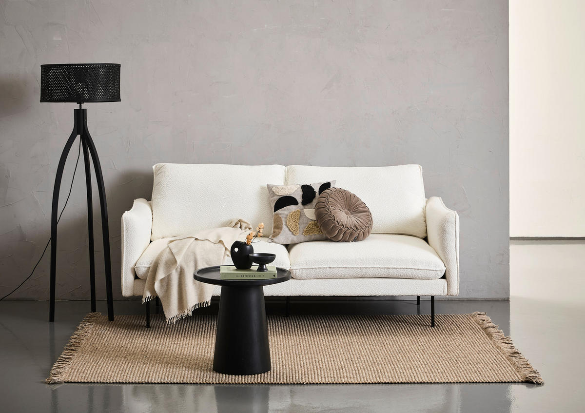 SOFA tekstil  bijela    - bijela/crna, Trend, tekstil/metal (198/90/85cm) - MID.YOU
