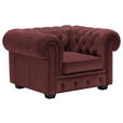 CHESTERFIELD-SESSEL - Wengefarben/Bordeaux, LIFESTYLE, Holz/Textil (115/76,5/96cm) - Landscape