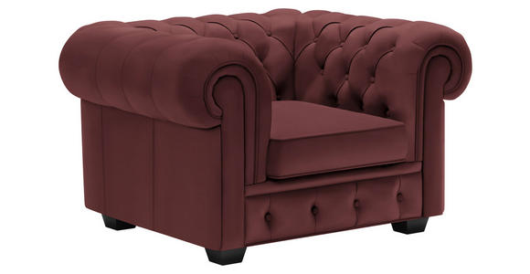 CHESTERFIELD-SESSEL - Wengefarben/Bordeaux, LIFESTYLE, Holz/Textil (115/76,5/96cm) - Landscape