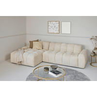 ECKSOFA RELAX BUBBLE CORNER L-L EU Beige Bouclé  - Beige/Schwarz, MODERN, Holz/Kunststoff (305/159cm) - Livetastic