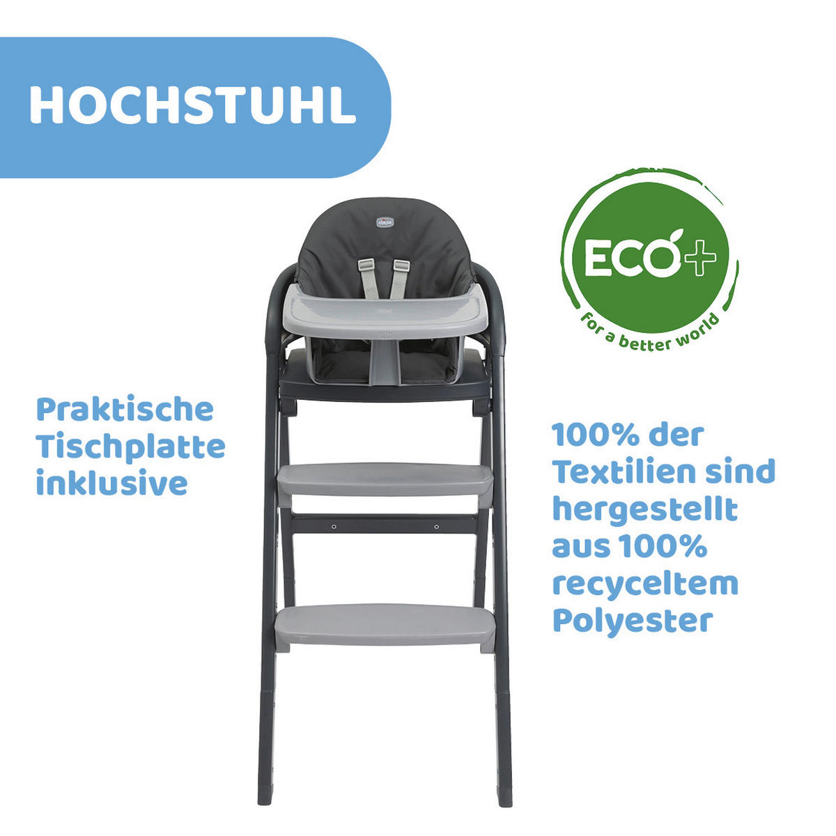 HOCHSTUHL CRESCENDO UP  - Schwarz, Basics, Kunststoff/Metall (45/85/102/65cm) - Chicco