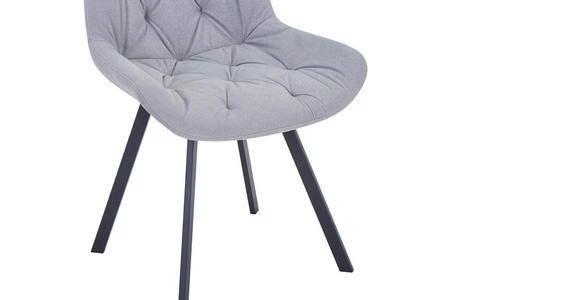 STUHL  in Eisen Mikrofaser Metall, Textil  - Schwarz/Grau, Design, Textil/Metall (54/86/62.5cm) - Carryhome