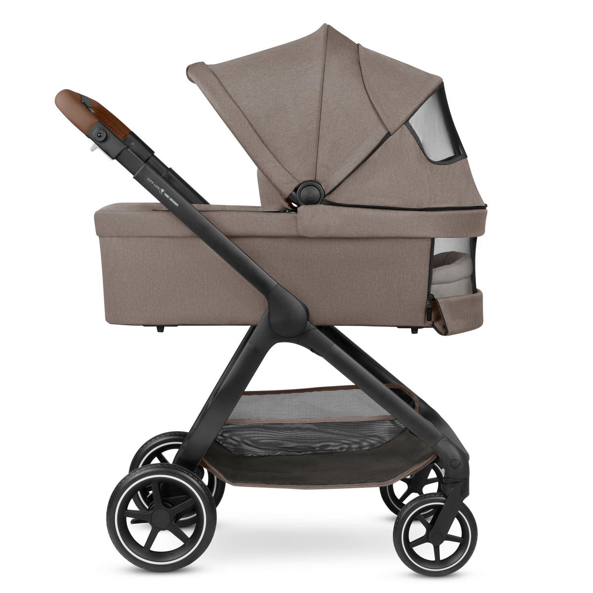 KINDERWAGENSET City Life 3in1 Set Calla  - Schwarz/Cappuccino, Basics, Textil/Metall (82/52/107.5cm) - ABC Design