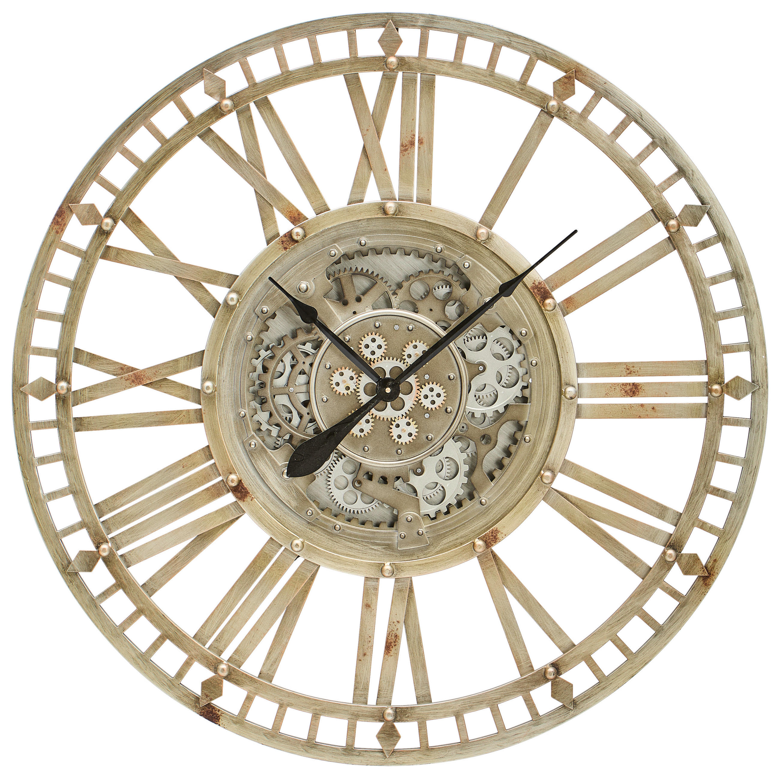 WANDUHR  Rostfarben  - Rostfarben, Trend, Kunststoff/Metall (90/6/90cm) - Landscape