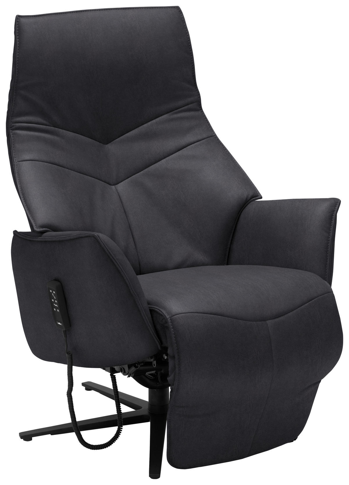 RELAXSESSEL Lederlook Kopfteilverstellung, Fußteilverstellung    - Anthrazit, Design, Textil/Metall (74/113/84cm) - Himolla