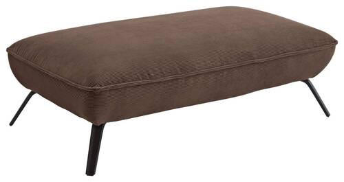 HOCKER in Textil Taupe  - Taupe/Schwarz, Design, Textil/Metall (142/43/80cm) - Moderano