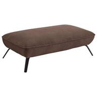 HOCKER in Textil Taupe  - Taupe/Schwarz, Design, Textil/Metall (142/43/80cm) - Moderano