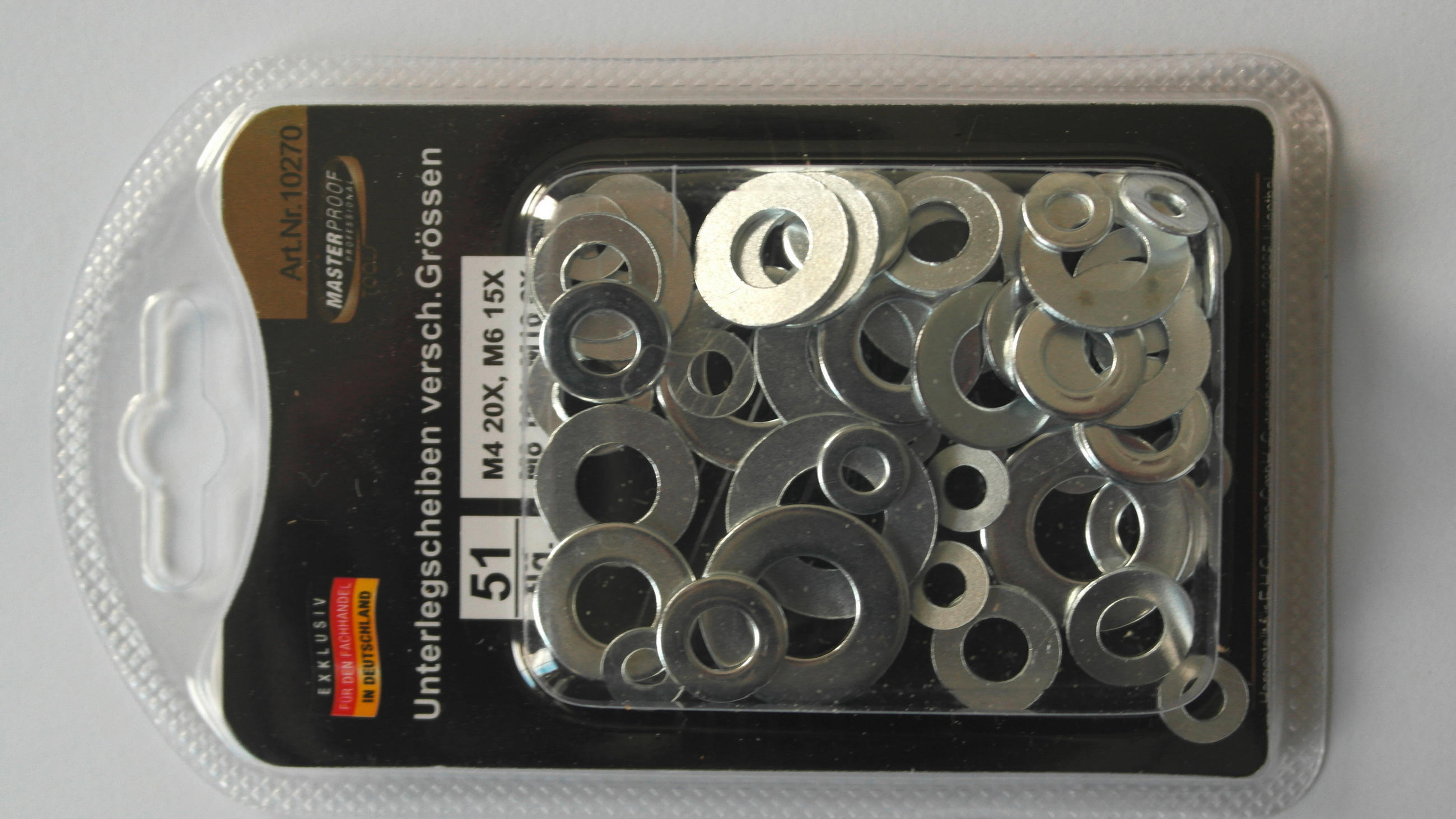 Unterlegscheiben Verschiedene Größen: M4/m6/m8/m10, 51-Tlg.