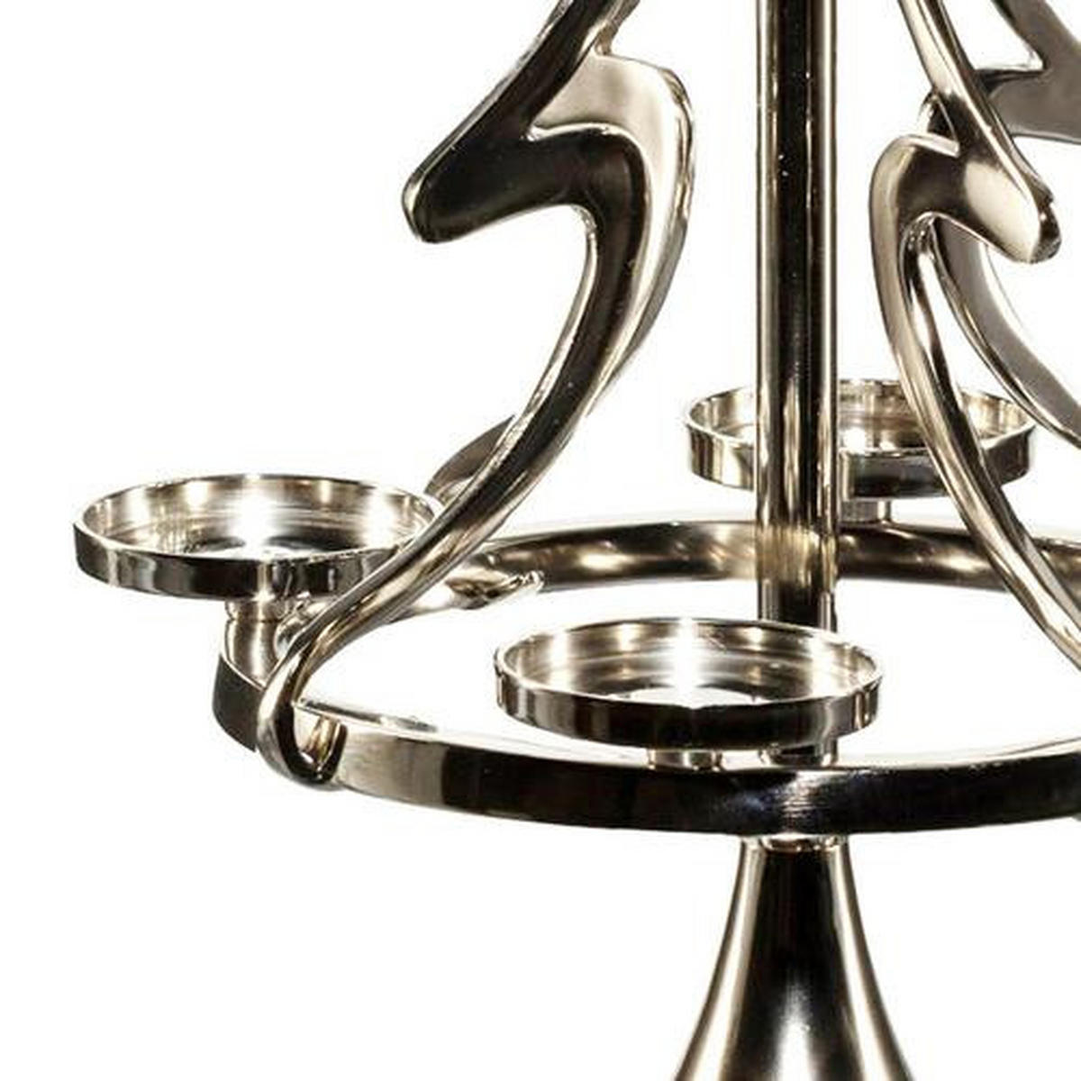 KERZENHALTER - Silberfarben, Trend, Metall (27/55cm)