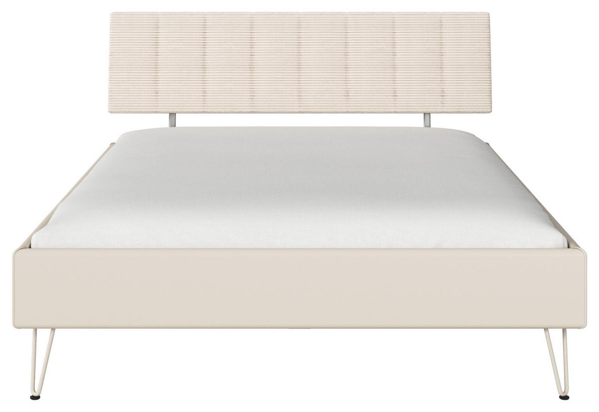 BETT 160/200 cm,  in Champagner,  - Champagner, Design, Textil/Metall (160/200cm) - Carryhome